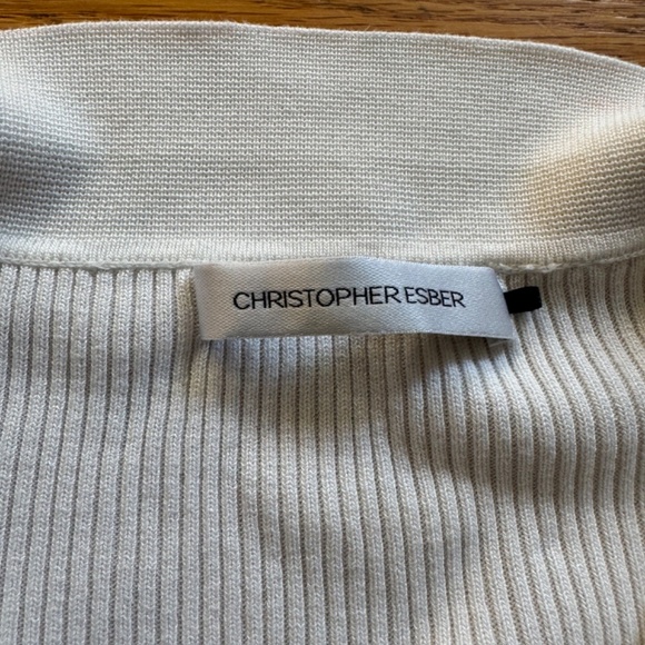 **SOLD** CHRISTOPHER ESBER GUC Double Button Cardigan in Ivory Size M - Picture 6 of 11